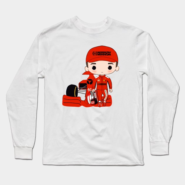 Charles Leclerc Long Sleeve T-Shirt by cutedrivers